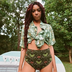 Wicked Clothes 'Floral Moth' High-Waisted Underwear