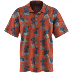 Wicked Clothes'Surfing Skeleton' Button-Up Shirt